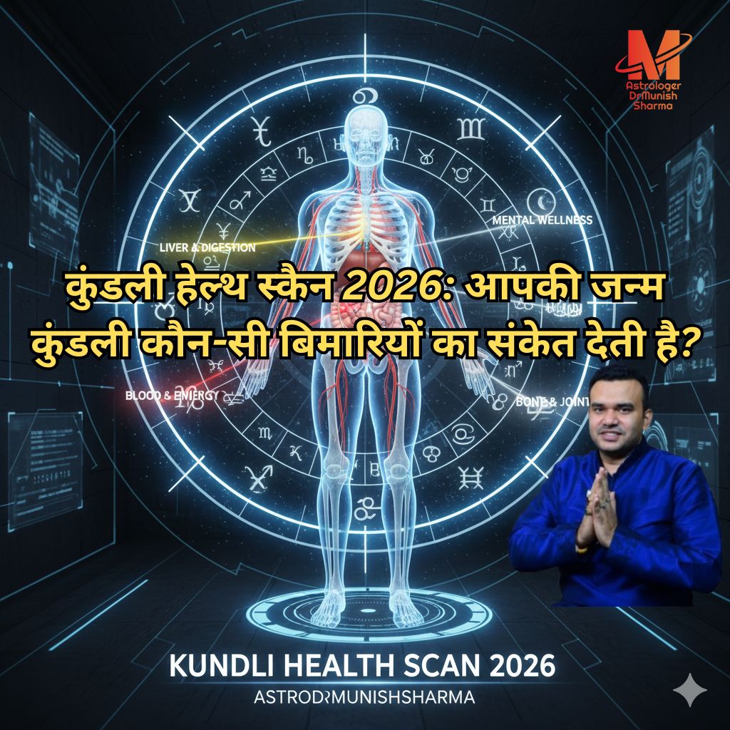 Vedic Astrology Chart highlighting the 6th, 8th, and 12th houses for health analysis.