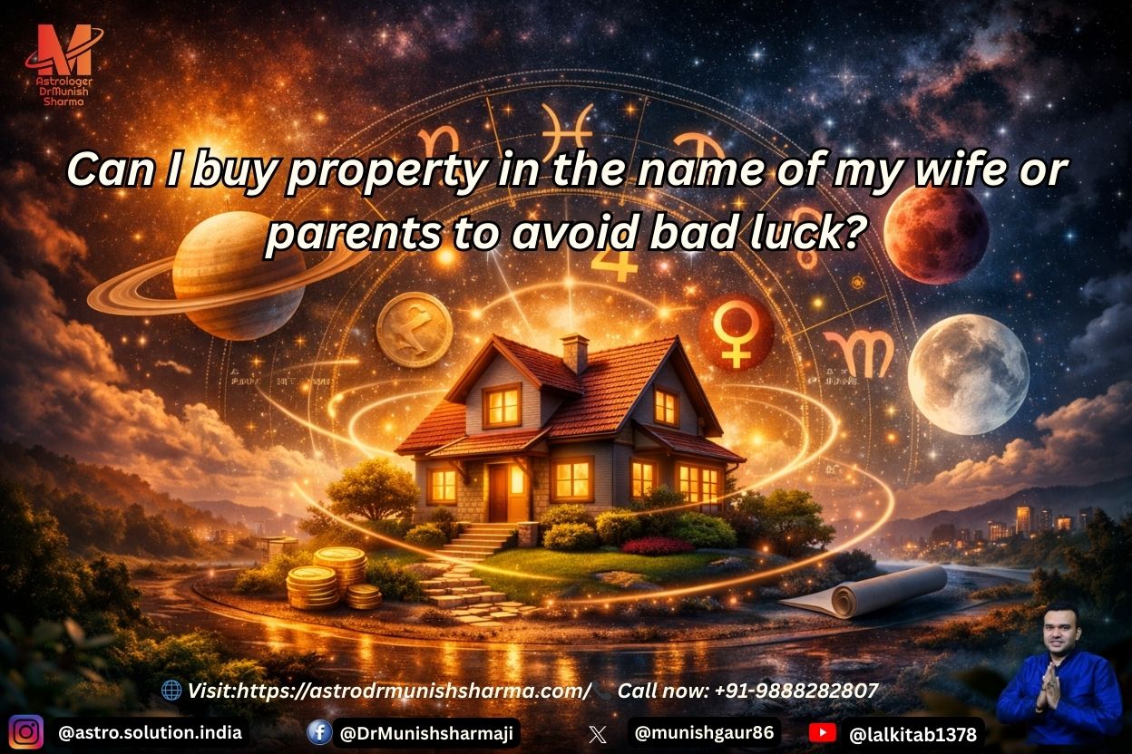Illustration of a house with cosmic symbols and planetary orbits, representing astrology’s influence on real estate decisions.