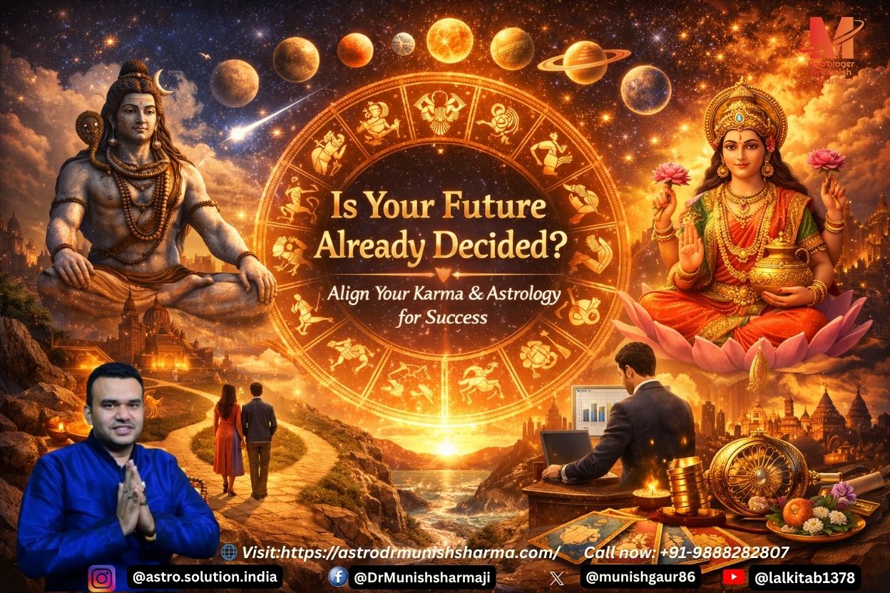 Cosmic blueprint of astrology and karma alignment showing planets, zodiac wheel, and pathways of destiny.