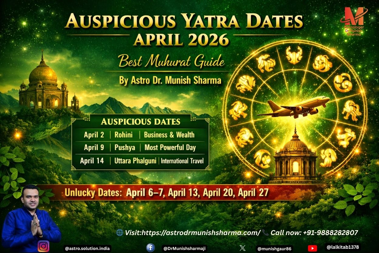 Auspicious Yatra Muhurat travel dates April 2026 by Astro Dr. Munish Sharma
