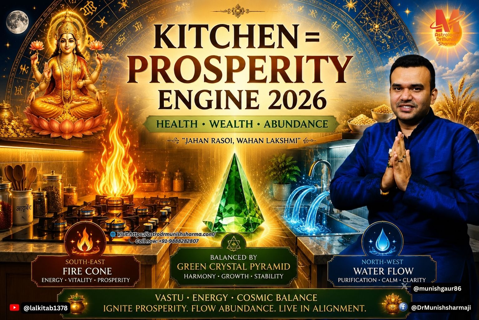 “Kitchen Vastu 2026 | South‑East Fire Cone Remedies | Astro Dr Munish Sharma | Health Wealth Abundance | Prosperity Colors | Sink Stove Balance | Grain Storage Southwest”