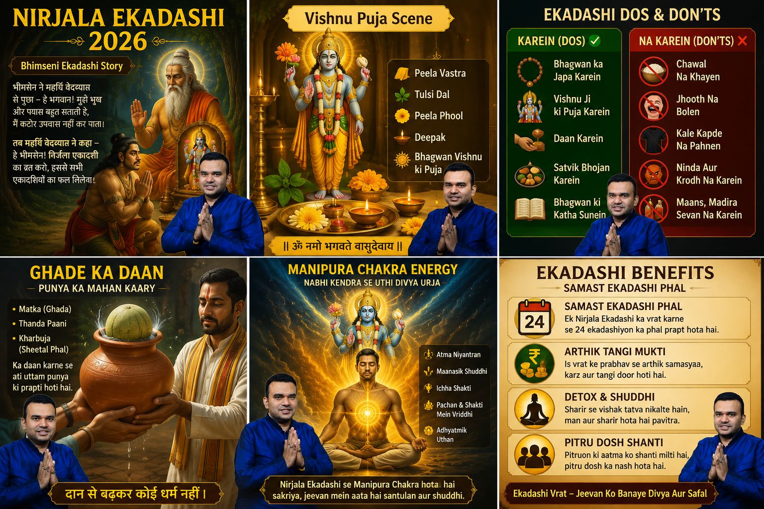 Nirjala Ekadashi 2026 Vrat Vidhi, Bhimseni Ekadashi Puja, Vishnu Worship, Ekadashi Dos and Don’ts Bhimseni Ekadashi Mahabharata Story, Nirjala Ekadashi Benefits, Ekadashi Puja Muhurat 2026 Ekadashi Remedies for Pitru Dosh, Vishnu Sahasranam Chant, Ekadashi Donation Rituals