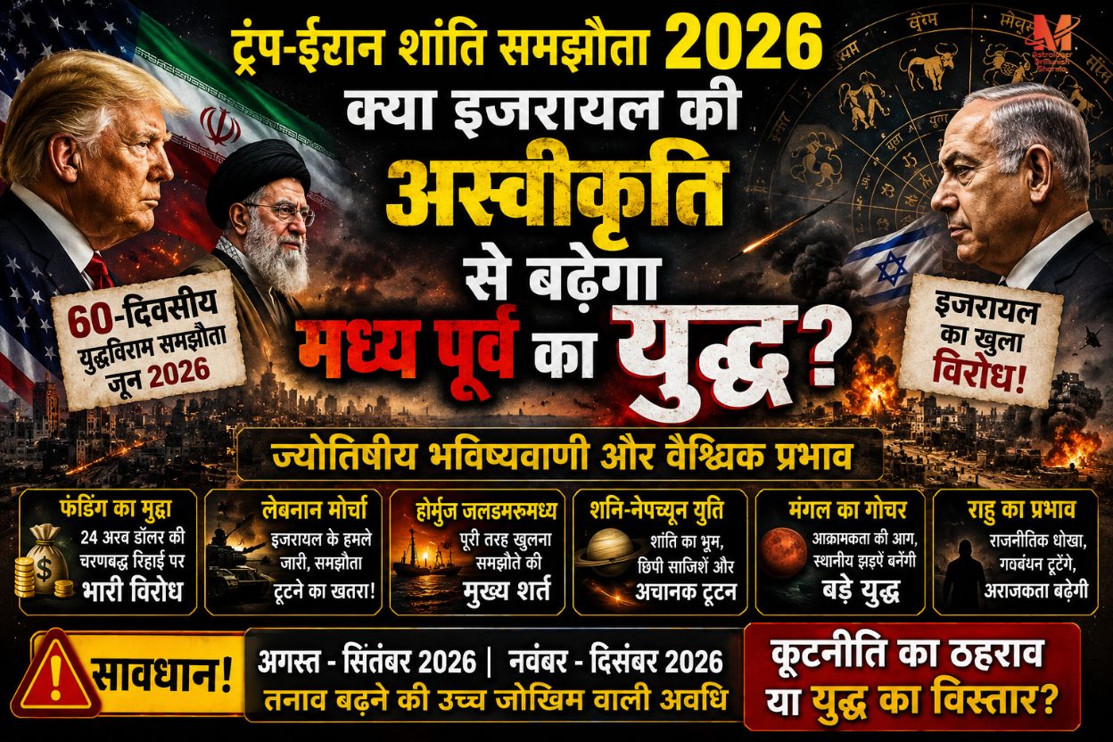 Trump Iran Peace Deal 2026 Astrology — Israel rejection, Middle East crisis, Rahu transit, Saturn‑Neptune conjunction, global energy instability, astrological prediction.