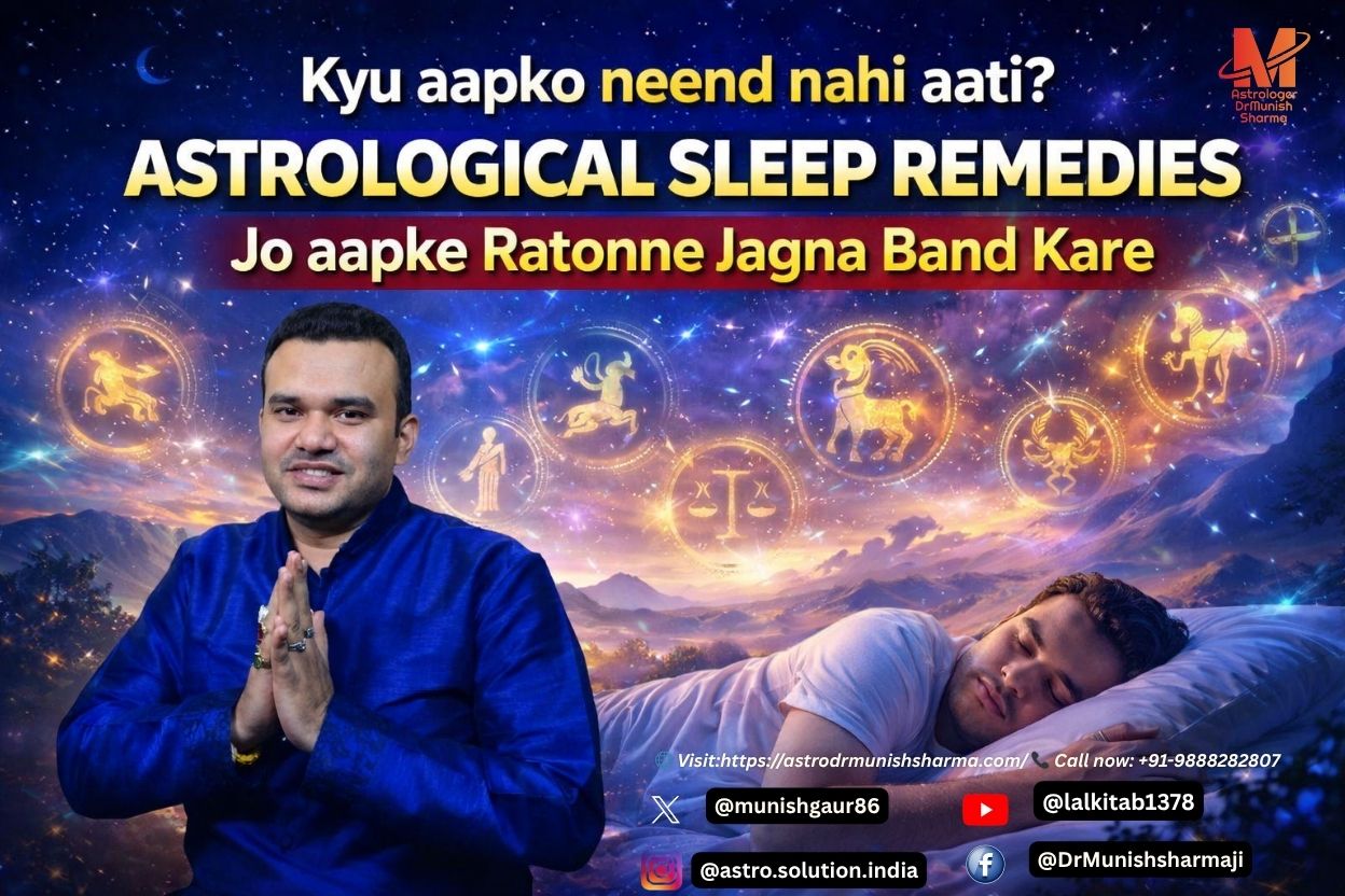 Insomnia astrology remedies: “Light sky‑blue cinematic landscape with Indian zodiac signs, bold Hinglish text highlighting Vedic sleep remedies for insomnia and restless nights.” Rahu insomnia solutions: “7D cinematic astrology visual showing Rahu’s late‑night overthinking effects, spiritual remedies, and digital detox guidance.” Moon sleep quality: “Realistic astrology artwork of Moon energy, emotional balance, and mantra chanting for peaceful sleep.”