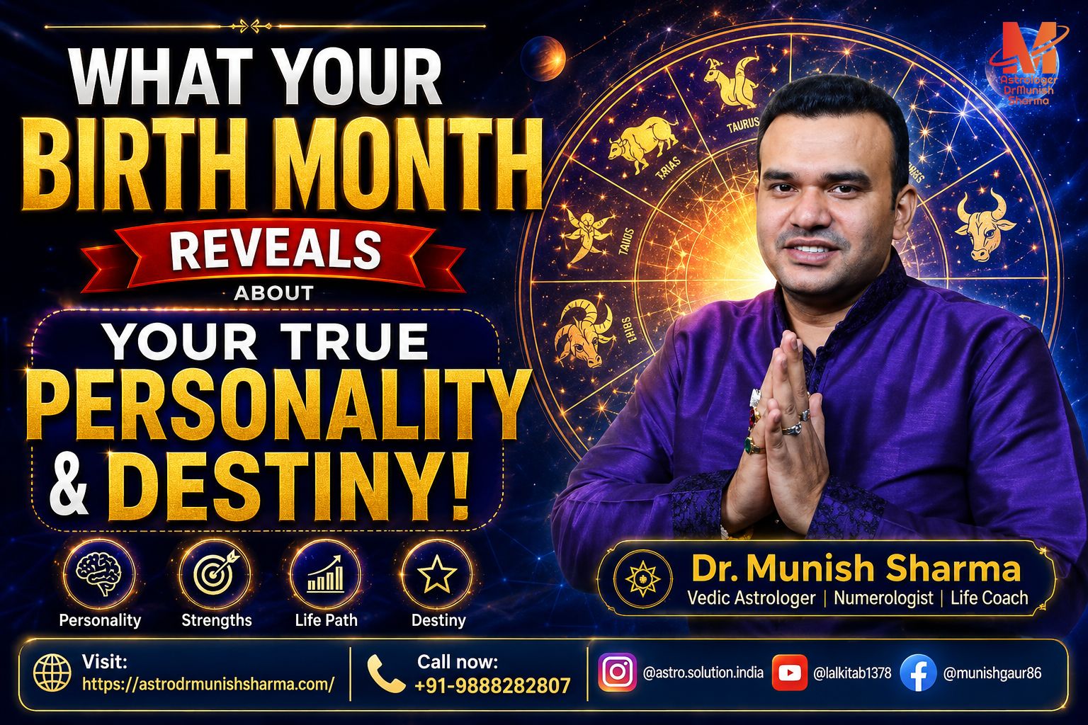 Birth Month Personality Traits – Discover how January to December birth months reveal hidden instincts, destiny patterns, and Vedic astrology insights. Birth Month Destiny Blueprint – Month‑wise traits from ambition to adventure decoded through astrology and Kundli analysis. Birth Month Astrology Secrets – Explore cosmic influences shaping personality, behavior, and life trajectory.