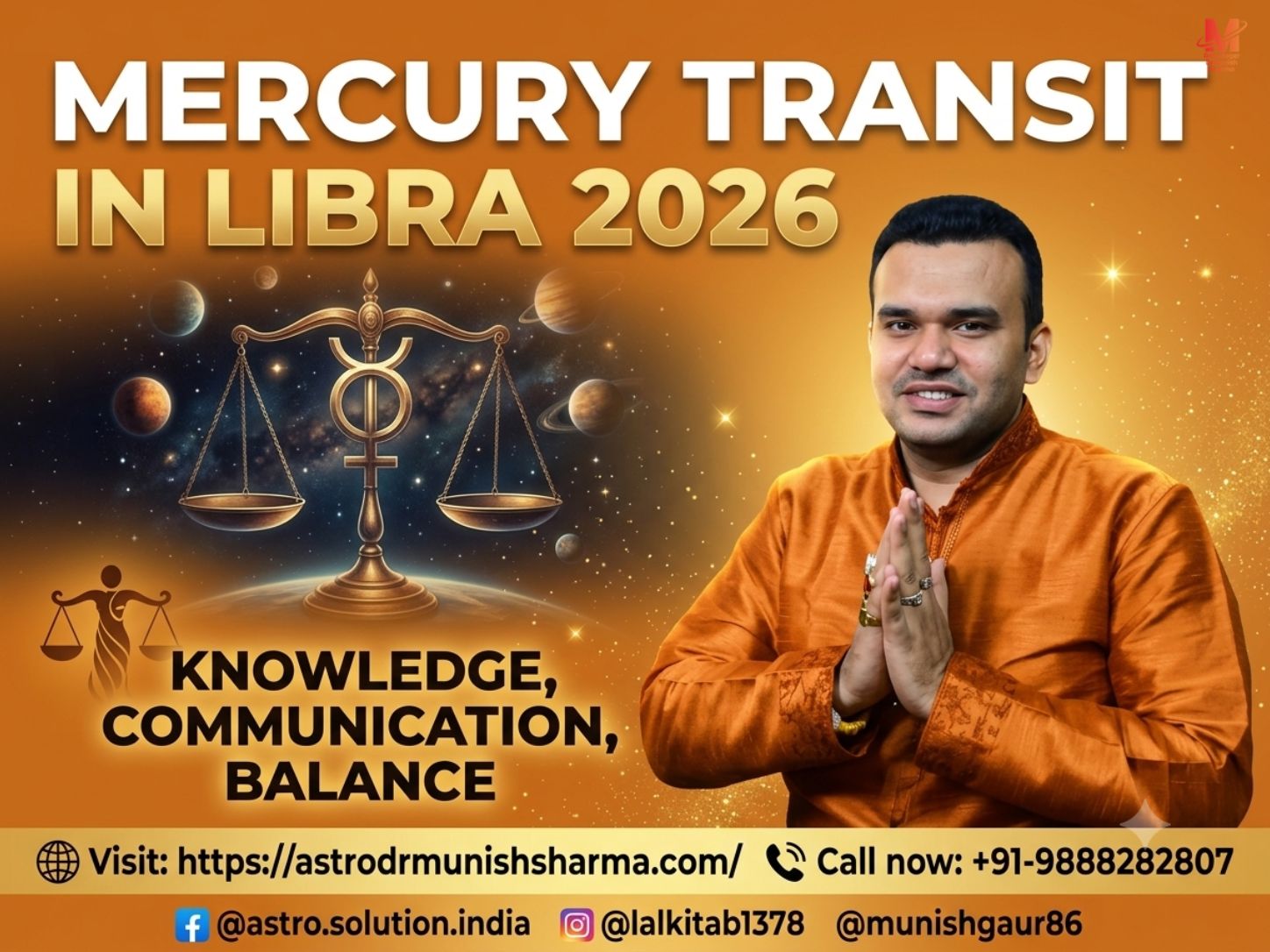 Mercury Transit in Libra 2026 with Mercury-Venus conjunction forming Lakshmi Narayan Yoga, highlighting wealth creation, financial growth, business success, investment opportunities, career advancement, money horoscope, zodiac predictions, Vedic astrology transit, Mercury in Libra, Budh Gochar 2026, prosperity, partnerships, and abundance for Gemini, Libra, Virgo, Aries, Sagittarius, and Aquarius.
