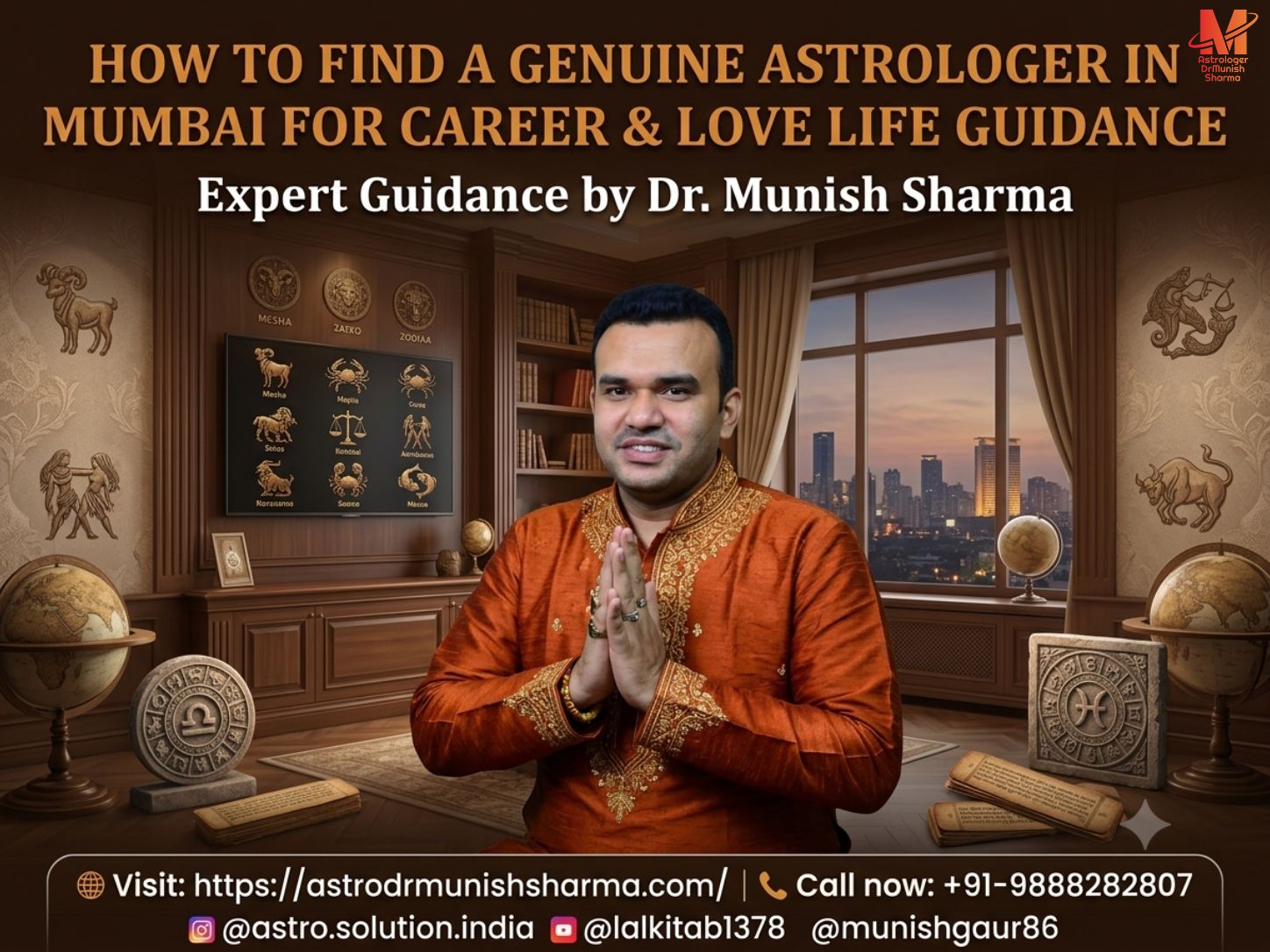 Genuine astrologer in Mumbai providing career guidance, love life consultation, Kundli matching, marriage compatibility, and Vedic astrology insights