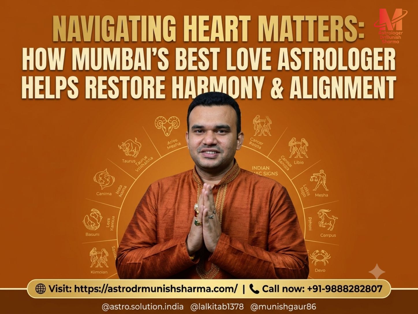 Best Love Astrologer in Mumbai providing Vedic astrology consultation for love marriage, relationship harmony, breakup recovery, and Kundli matching services